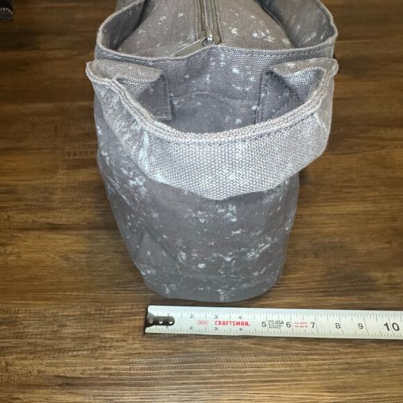 Victoria's Secret PINK gray charcoal acid wash canvas tote Weekender Travel Bag - Picture 3 of 13